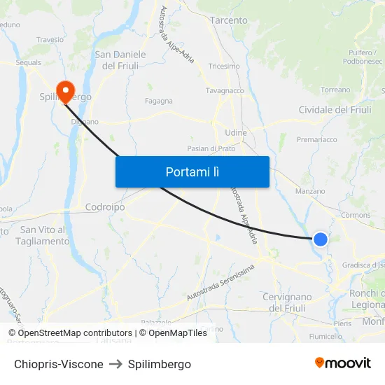 Chiopris-Viscone to Spilimbergo map