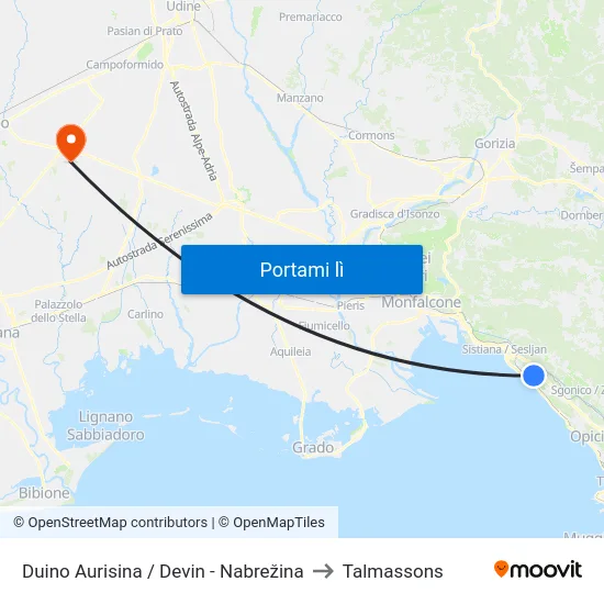 Duino Aurisina / Devin - Nabrežina to Talmassons map