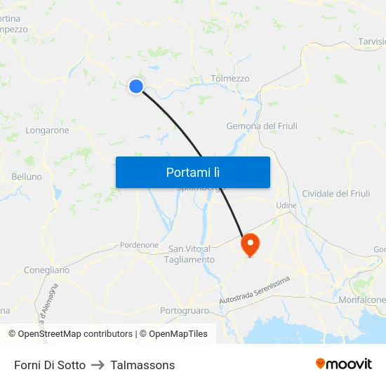 Forni Di Sotto to Talmassons map