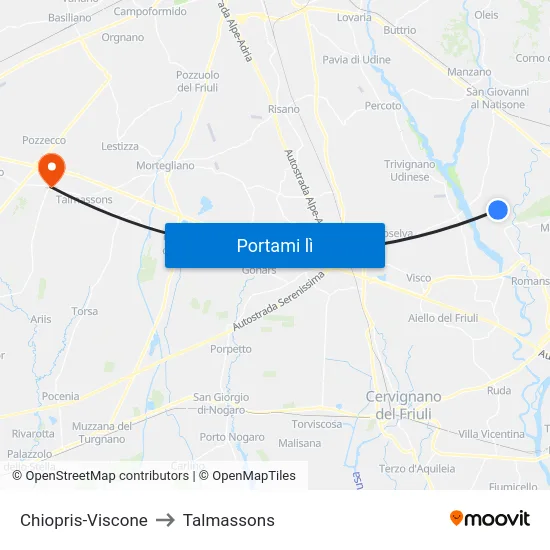 Chiopris-Viscone to Talmassons map