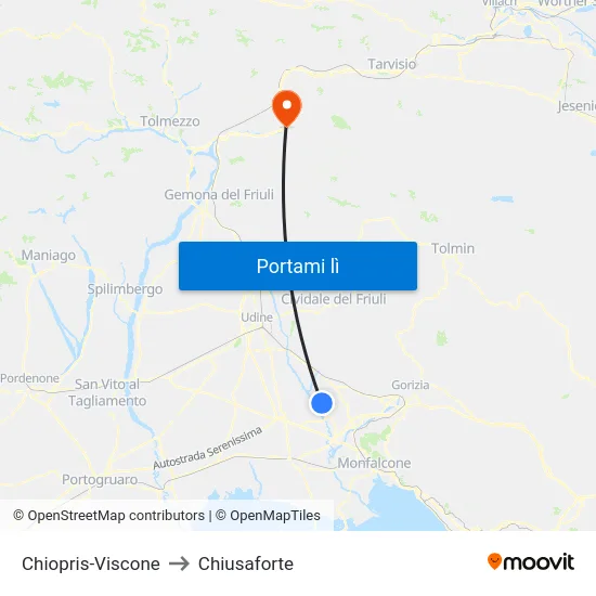 Chiopris-Viscone to Chiusaforte map