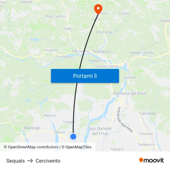 Sequals to Cercivento map