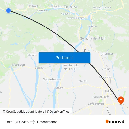 Forni Di Sotto to Pradamano map