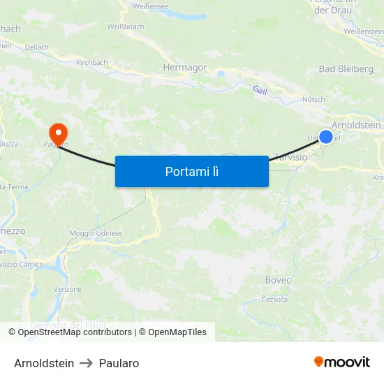 Arnoldstein to Paularo map