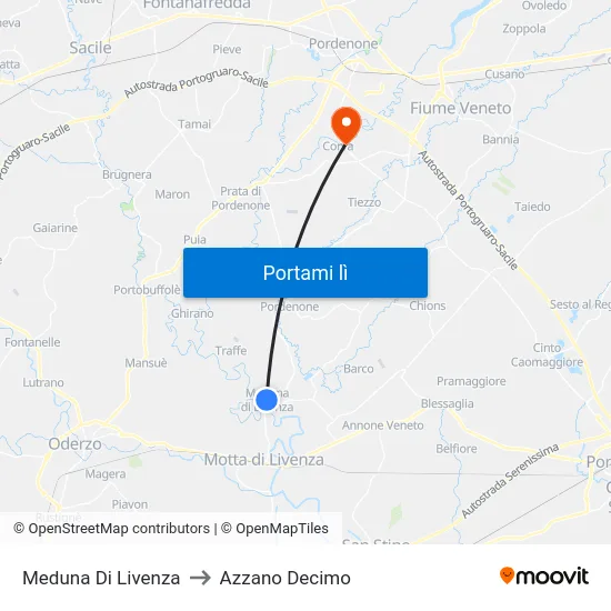 Meduna Di Livenza to Azzano Decimo map