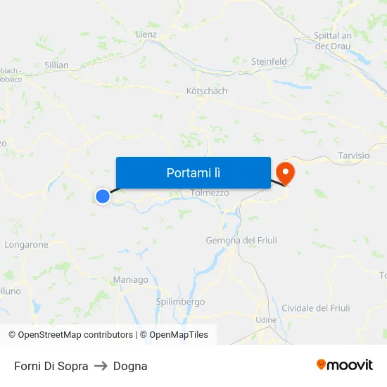 Forni Di Sopra to Dogna map