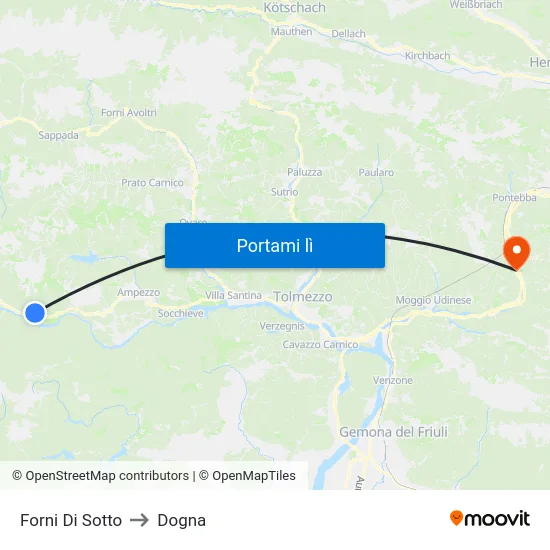 Forni Di Sotto to Dogna map