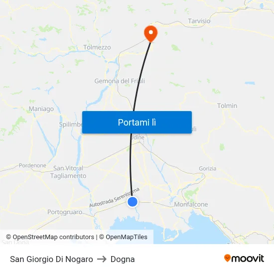 San Giorgio Di Nogaro to Dogna map