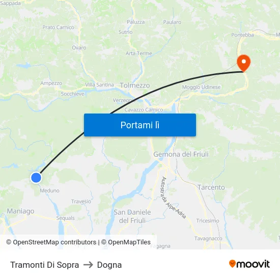 Tramonti Di Sopra to Dogna map