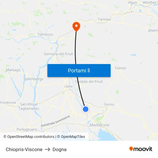 Chiopris-Viscone to Dogna map