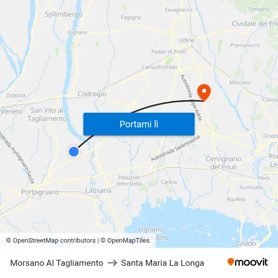 Morsano Al Tagliamento to Santa Maria La Longa map
