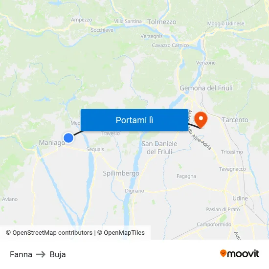Fanna to Buja map