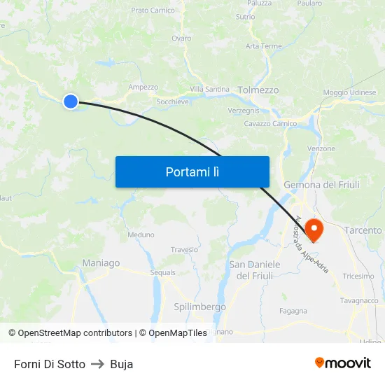 Forni Di Sotto to Buja map
