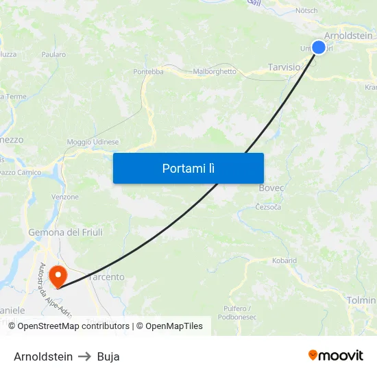 Arnoldstein to Buja map