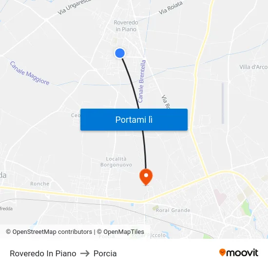 Roveredo In Piano to Porcia map