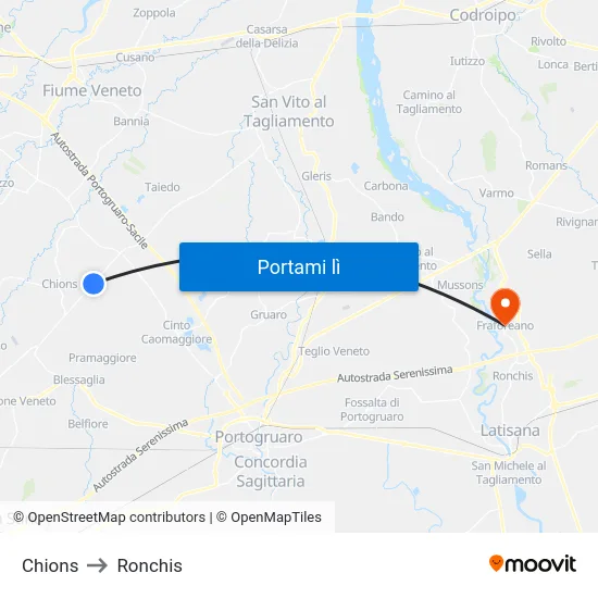 Chions to Ronchis map