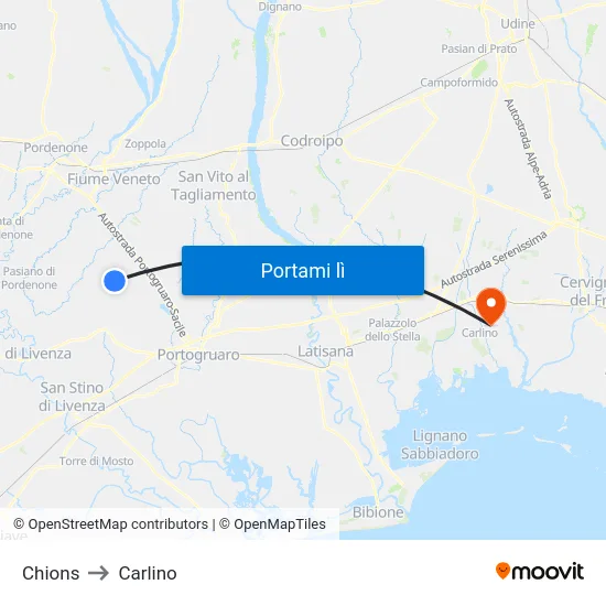 Chions to Carlino map