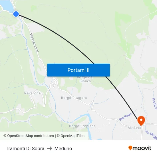 Tramonti Di Sopra to Meduno map