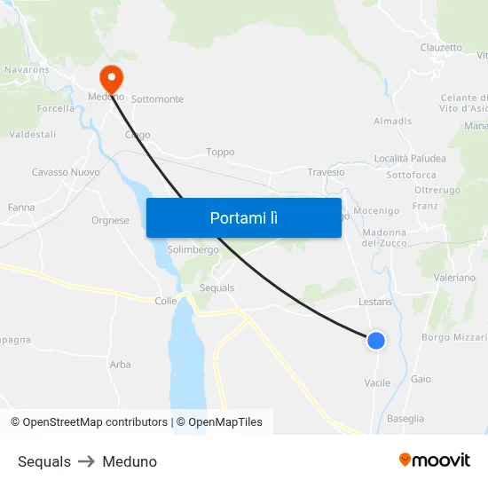 Sequals to Meduno map