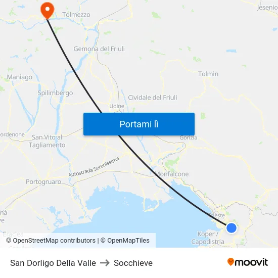 San Dorligo Della Valle to Socchieve map