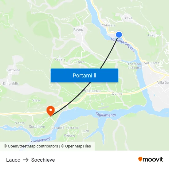 Lauco to Socchieve map