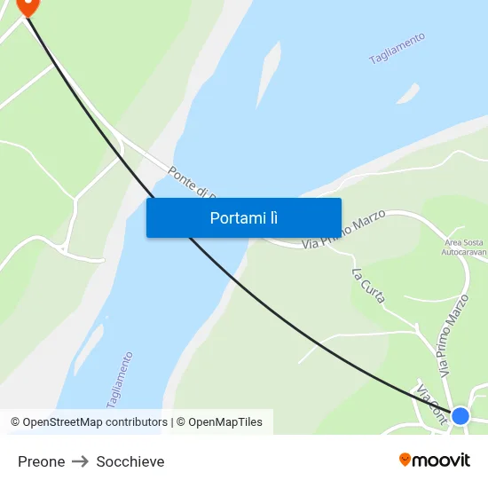 Preone to Socchieve map