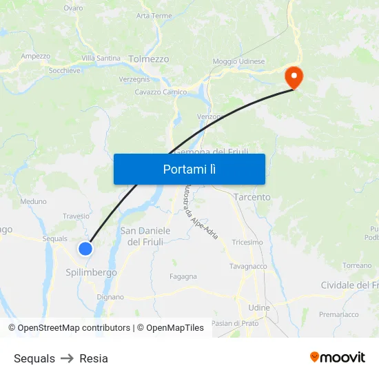 Sequals to Resia map