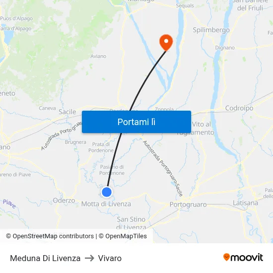 Meduna Di Livenza to Vivaro map