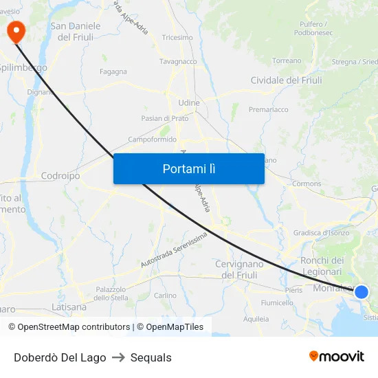 Doberdò Del Lago to Sequals map
