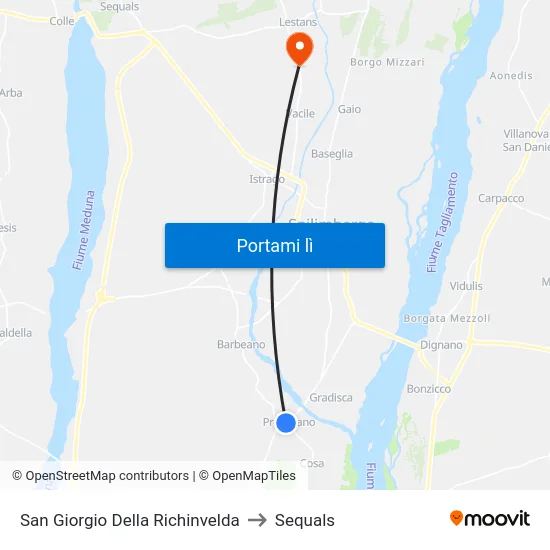San Giorgio Della Richinvelda to Sequals map