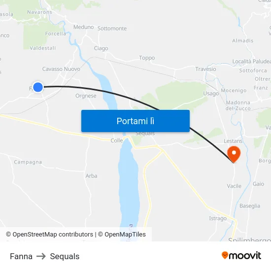 Fanna to Sequals map