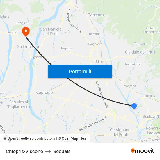Chiopris-Viscone to Sequals map