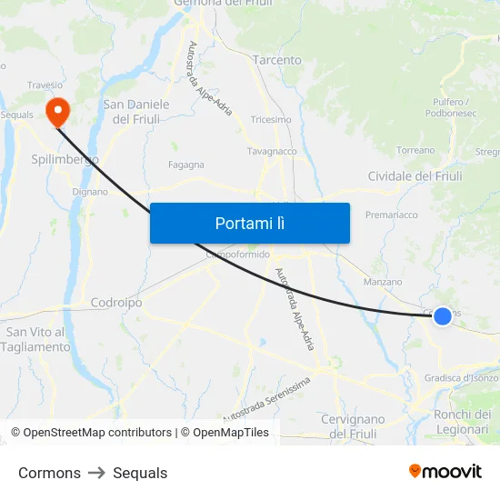 Cormons to Sequals map