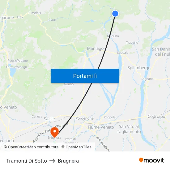 Tramonti Di Sotto to Brugnera map