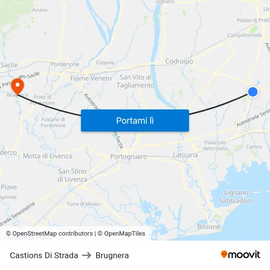 Castions Di Strada to Brugnera map