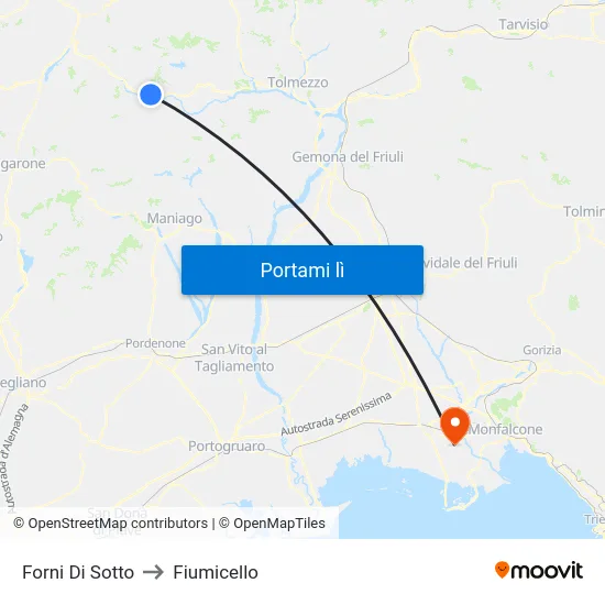 Forni Di Sotto to Fiumicello map