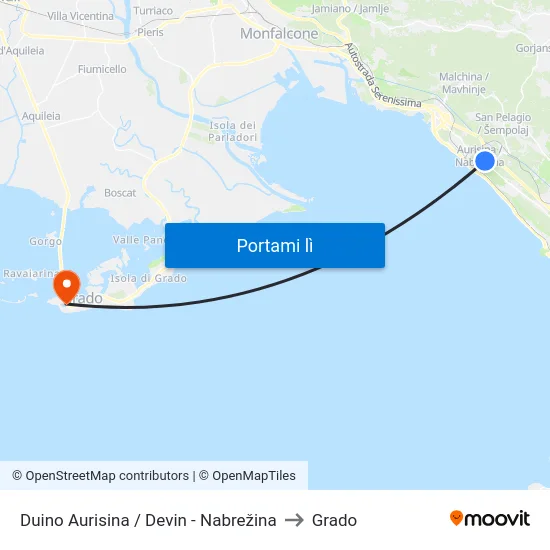 Duino Aurisina / Devin - Nabrežina to Grado map