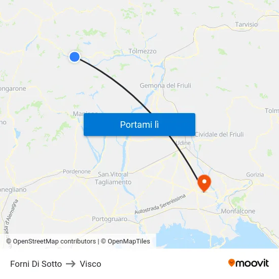 Forni Di Sotto to Visco map