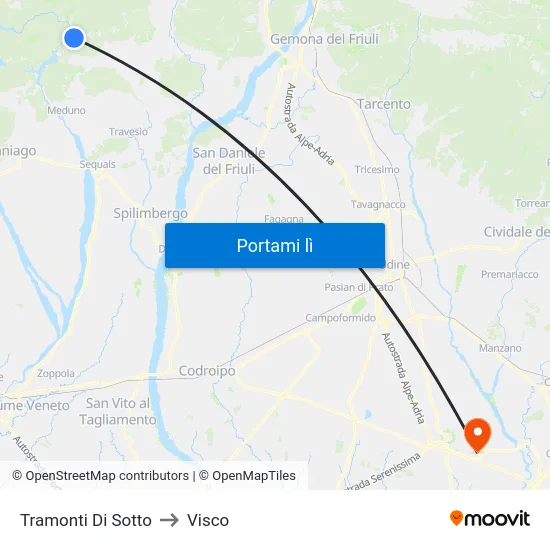 Tramonti Di Sotto to Visco map