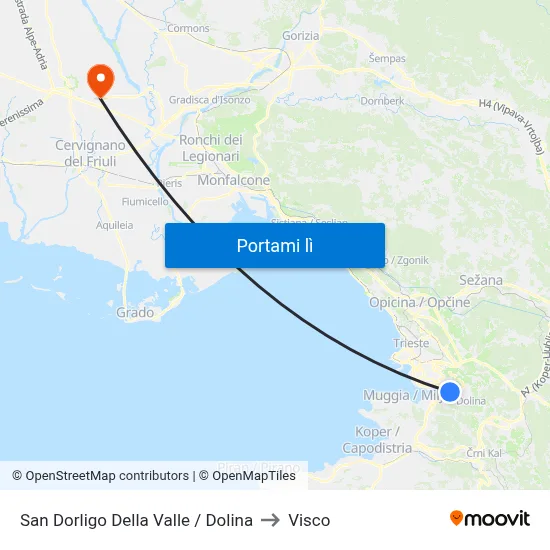 San Dorligo Della Valle / Dolina to Visco map