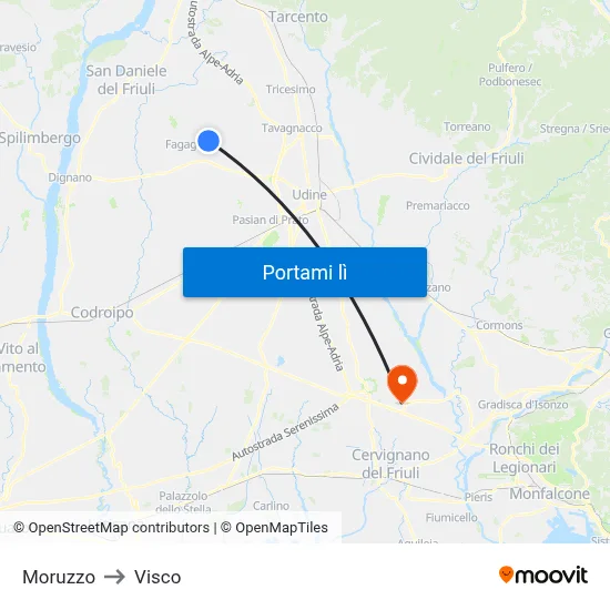 Moruzzo to Visco map