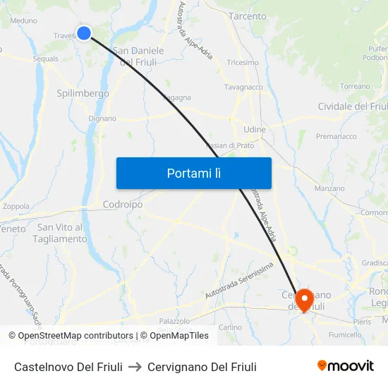 Castelnovo Del Friuli to Cervignano Del Friuli map