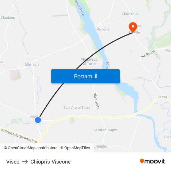 Visco to Chiopris-Viscone map