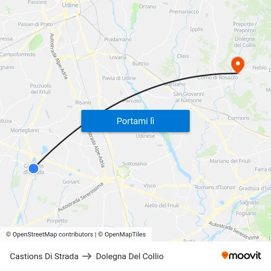 Castions Di Strada to Dolegna Del Collio map