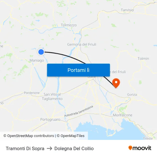 Tramonti Di Sopra to Dolegna Del Collio map