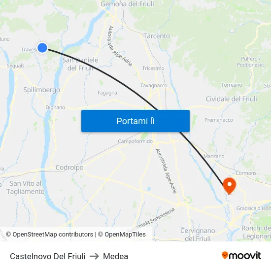 Castelnovo Del Friuli to Medea map