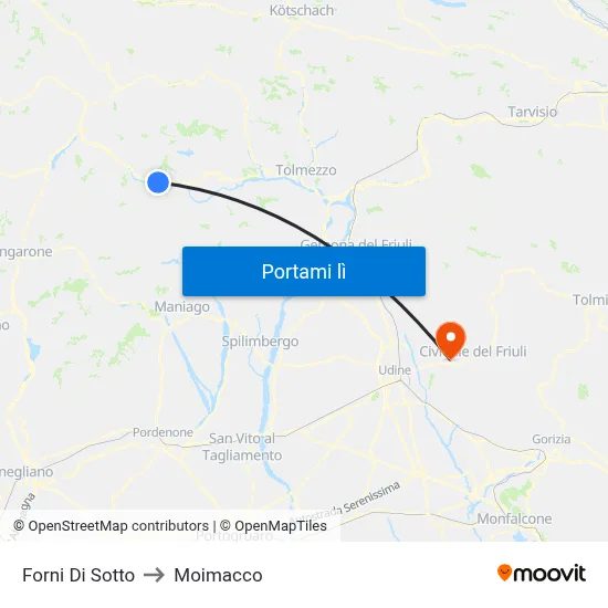Forni Di Sotto to Moimacco map