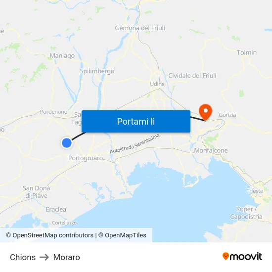 Chions to Moraro map