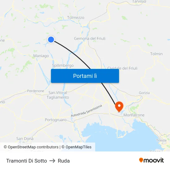 Tramonti Di Sotto to Ruda map