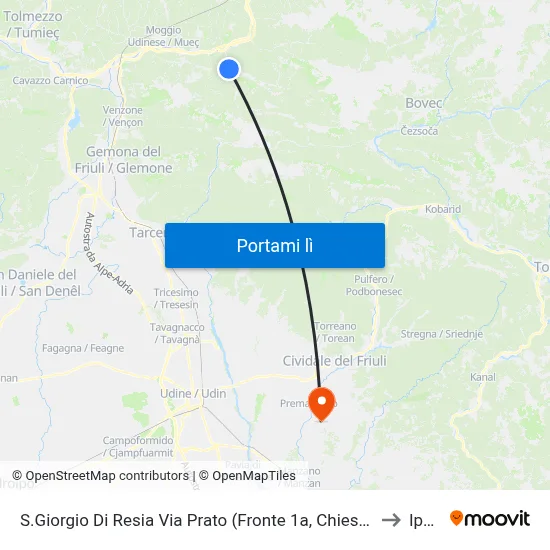 S.Giorgio Di Resia Via Prato (Fronte 1a, Chiesa Dir.Stolvizz to Ipplis map
